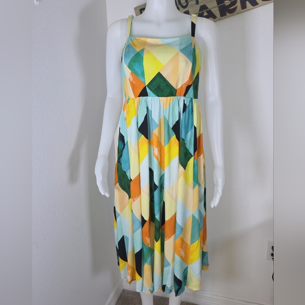 Torrid Colorful Geometric Midi Dress